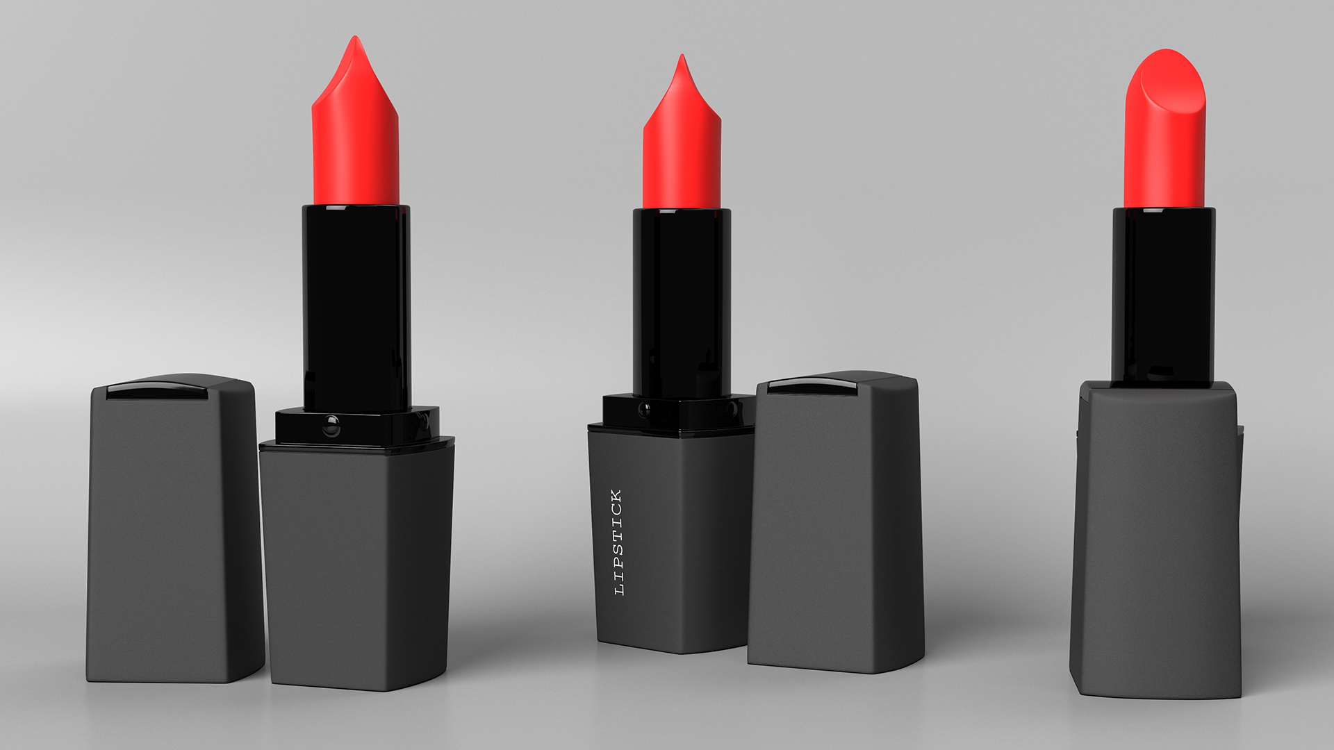 Square Lipsticks 5 Colors Set 3D model