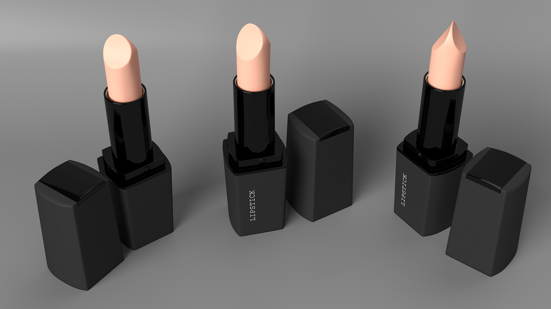 Square Lipsticks 5 Colors Set 3D model