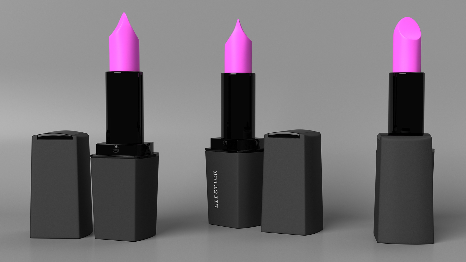 Square Lipsticks 5 Colors Set 3D model