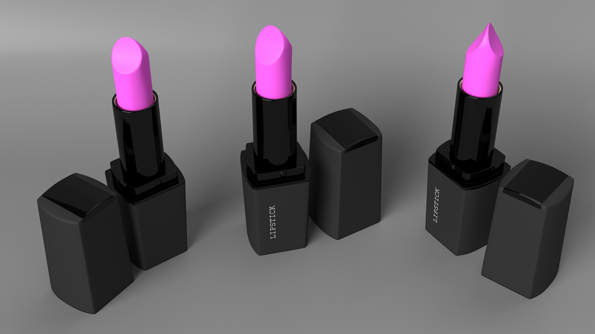 Square Lipsticks 5 Colors Set 3D model