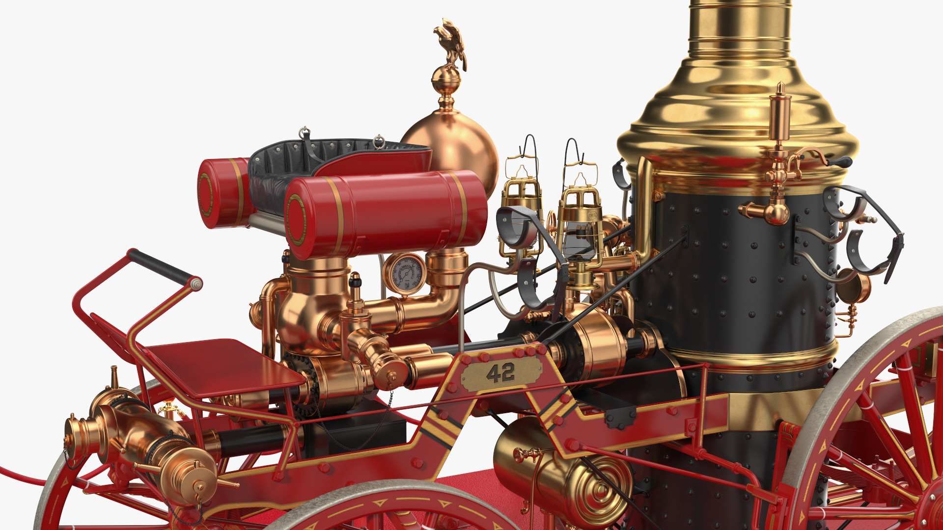 3D Retro Steam Fire Engine Exhibit