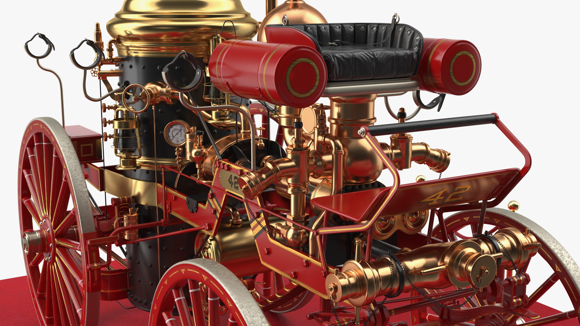 3D Retro Steam Fire Engine Exhibit