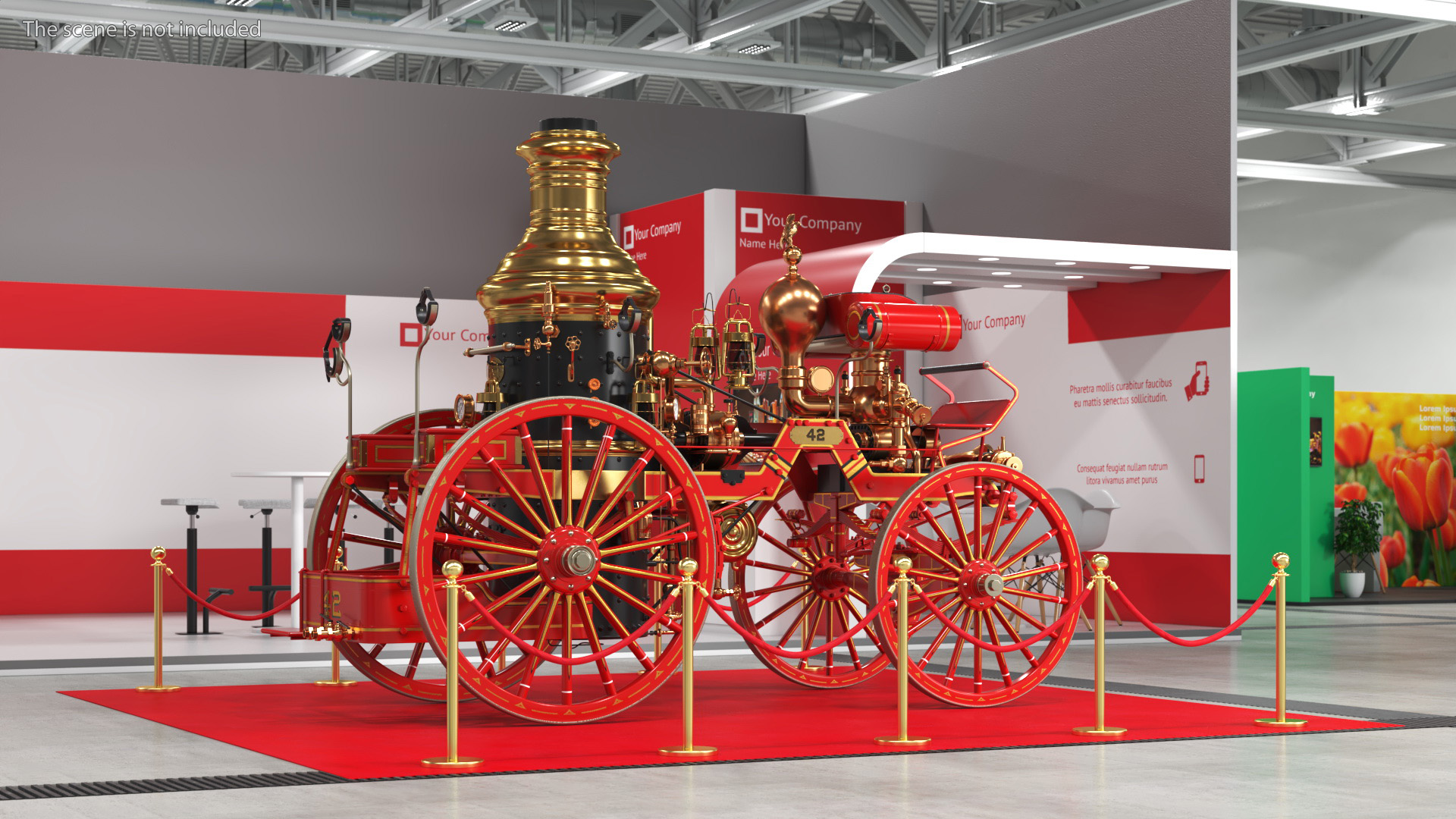 3D Retro Steam Fire Engine Exhibit