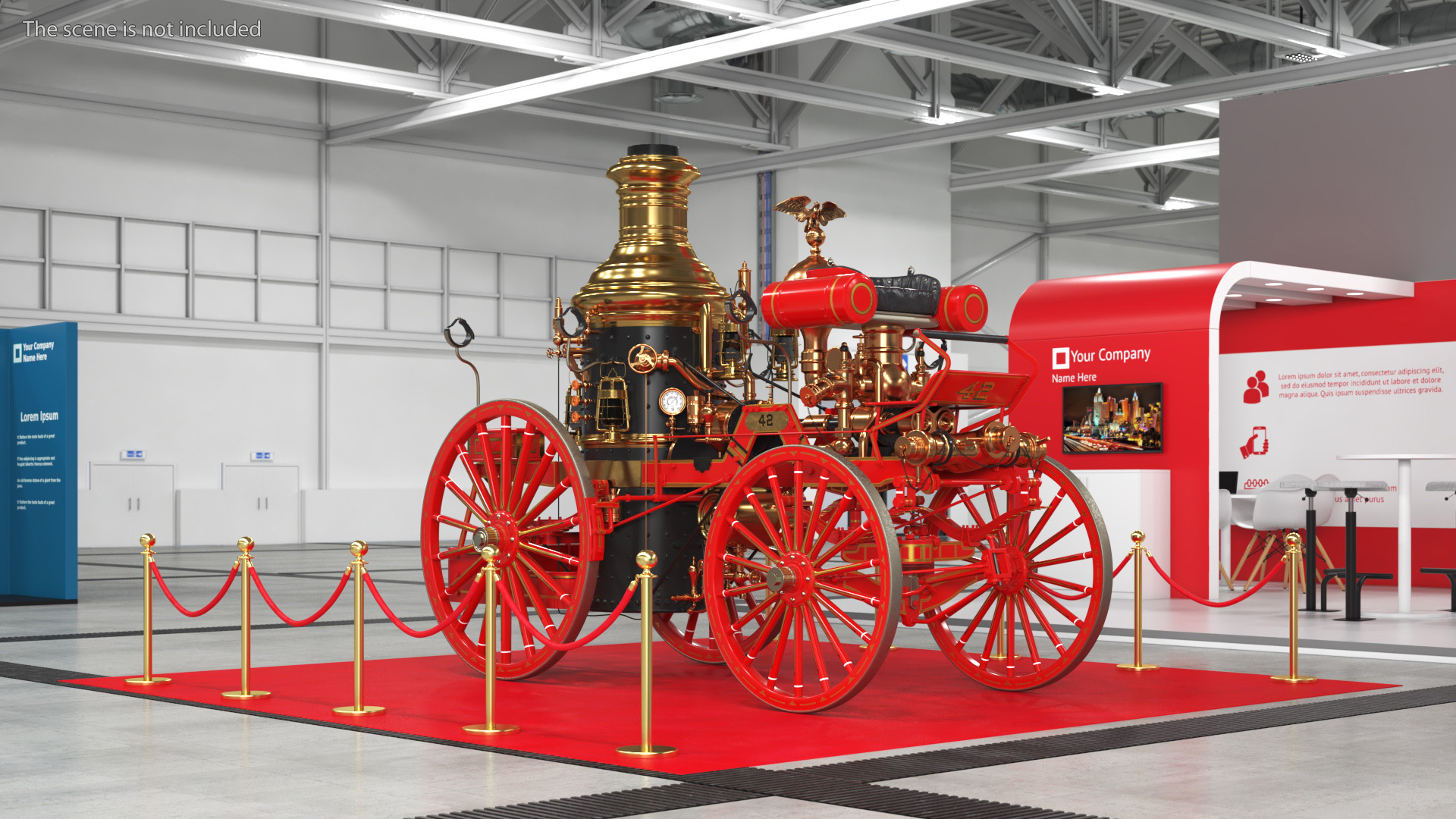 3D Retro Steam Fire Engine Exhibit