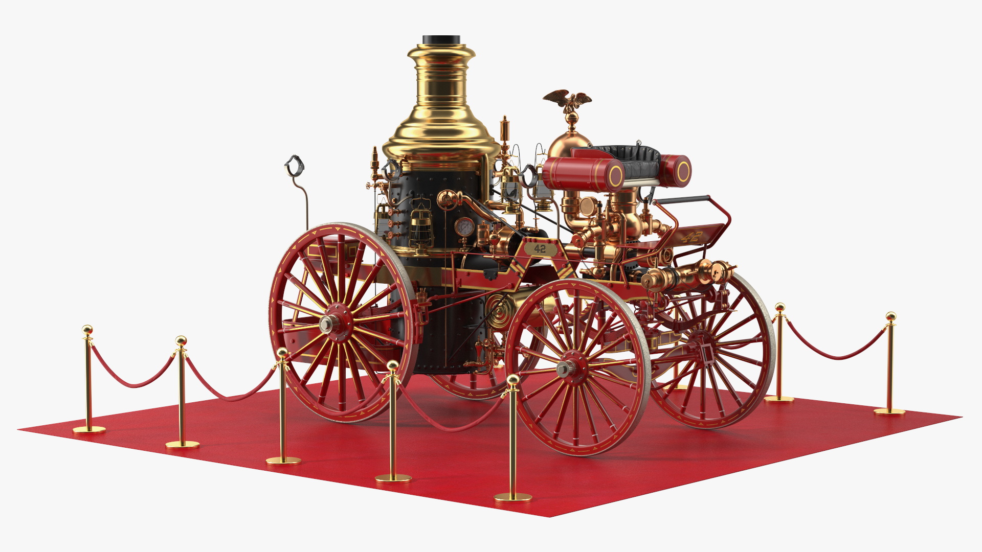 3D Retro Steam Fire Engine Exhibit