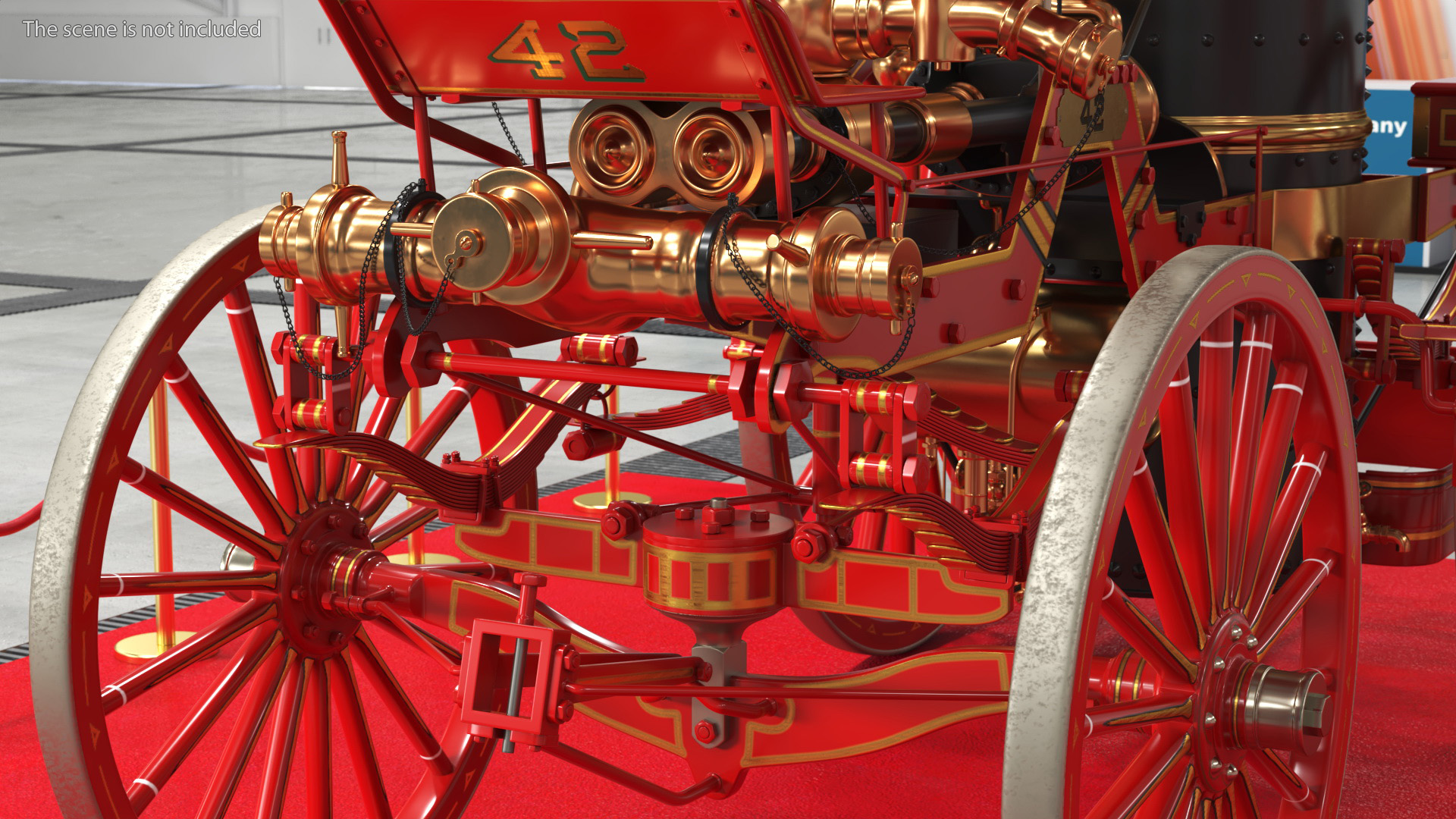 3D Retro Steam Fire Engine Exhibit