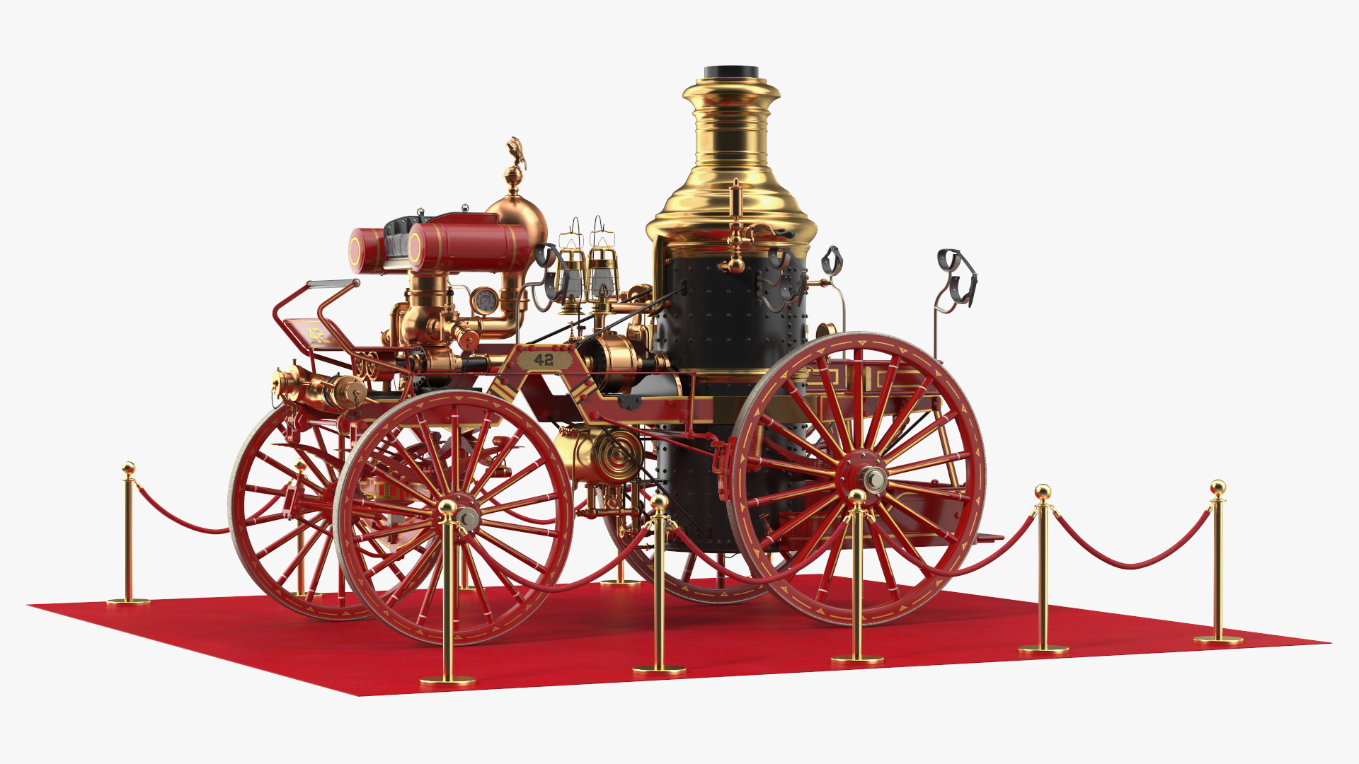 3D Retro Steam Fire Engine Exhibit