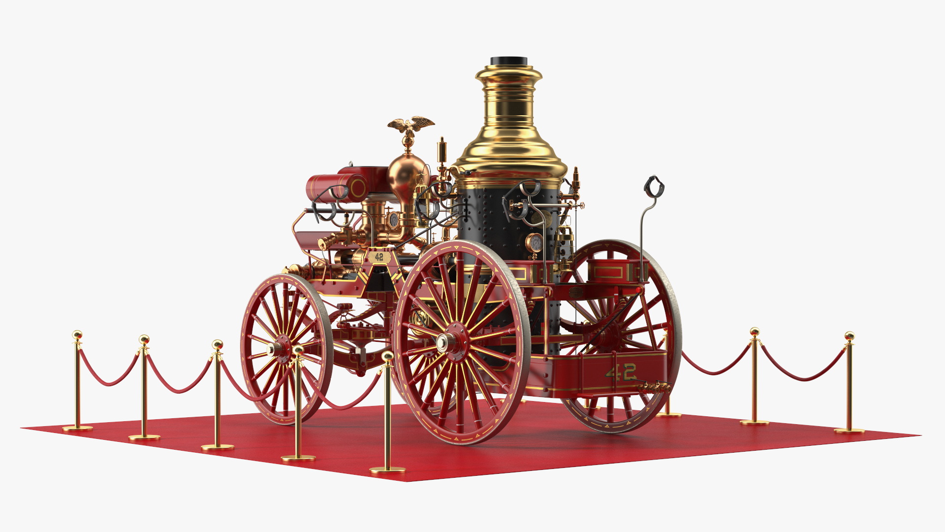 3D Retro Steam Fire Engine Exhibit