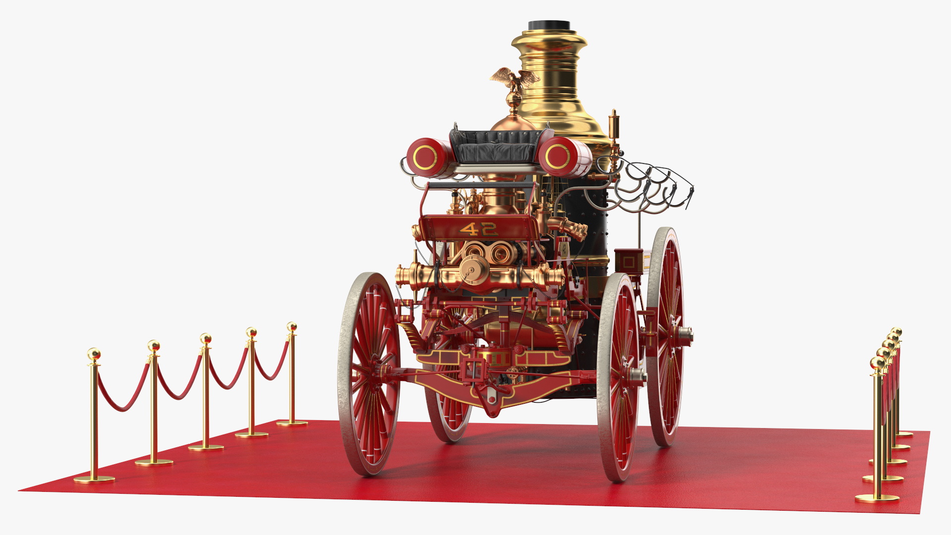 3D Retro Steam Fire Engine Exhibit