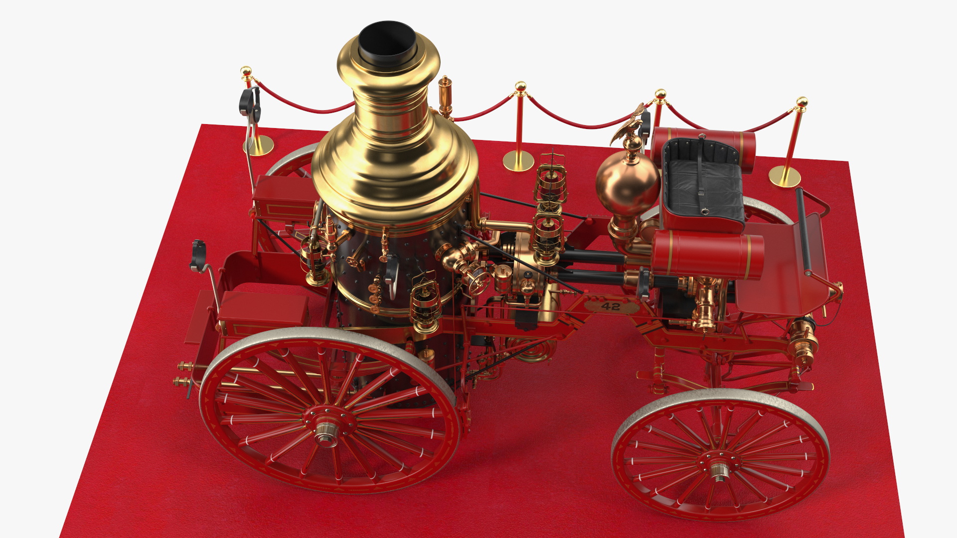 3D Retro Steam Fire Engine Exhibit