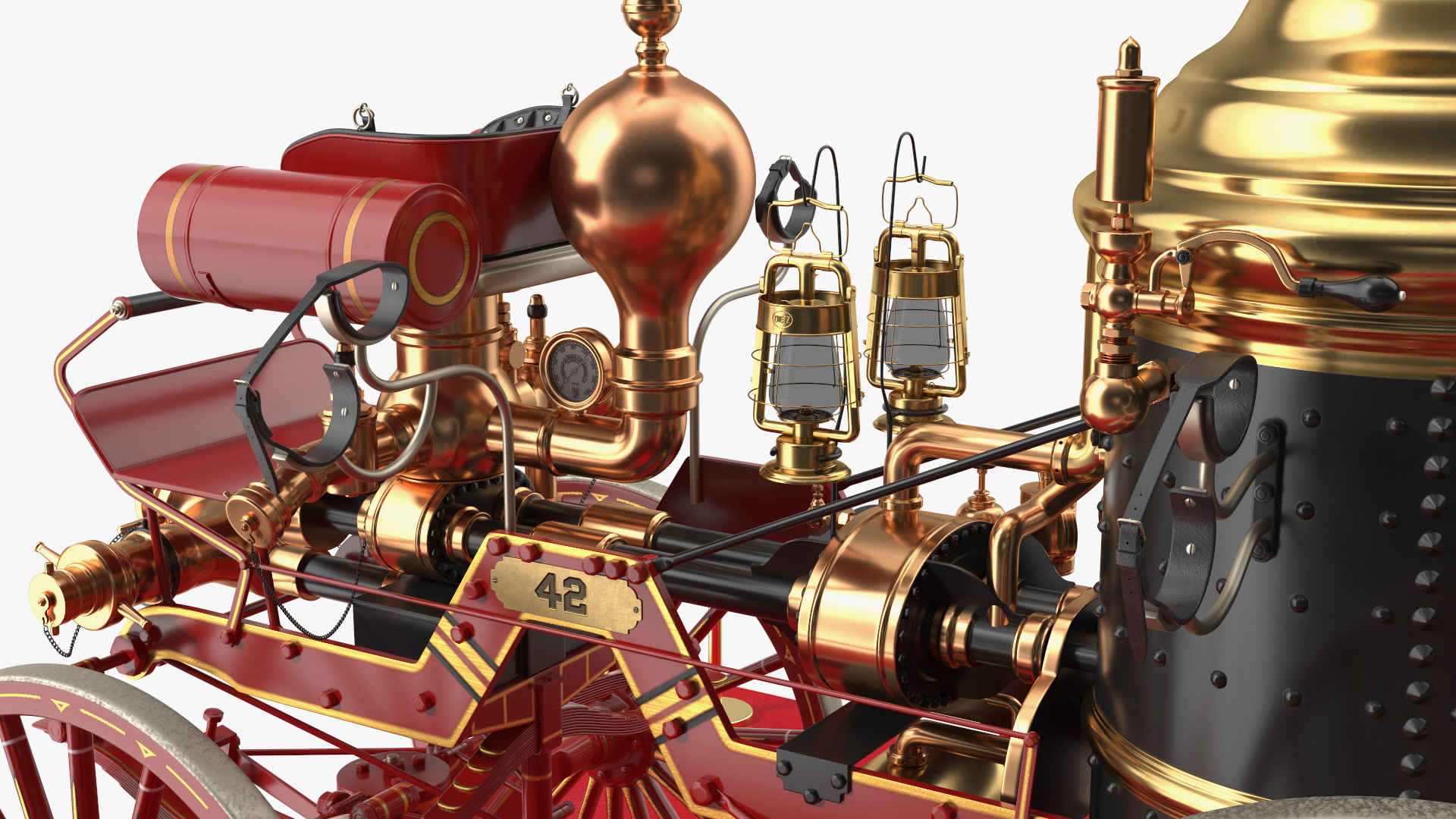 3D Retro Steam Fire Engine Exhibit