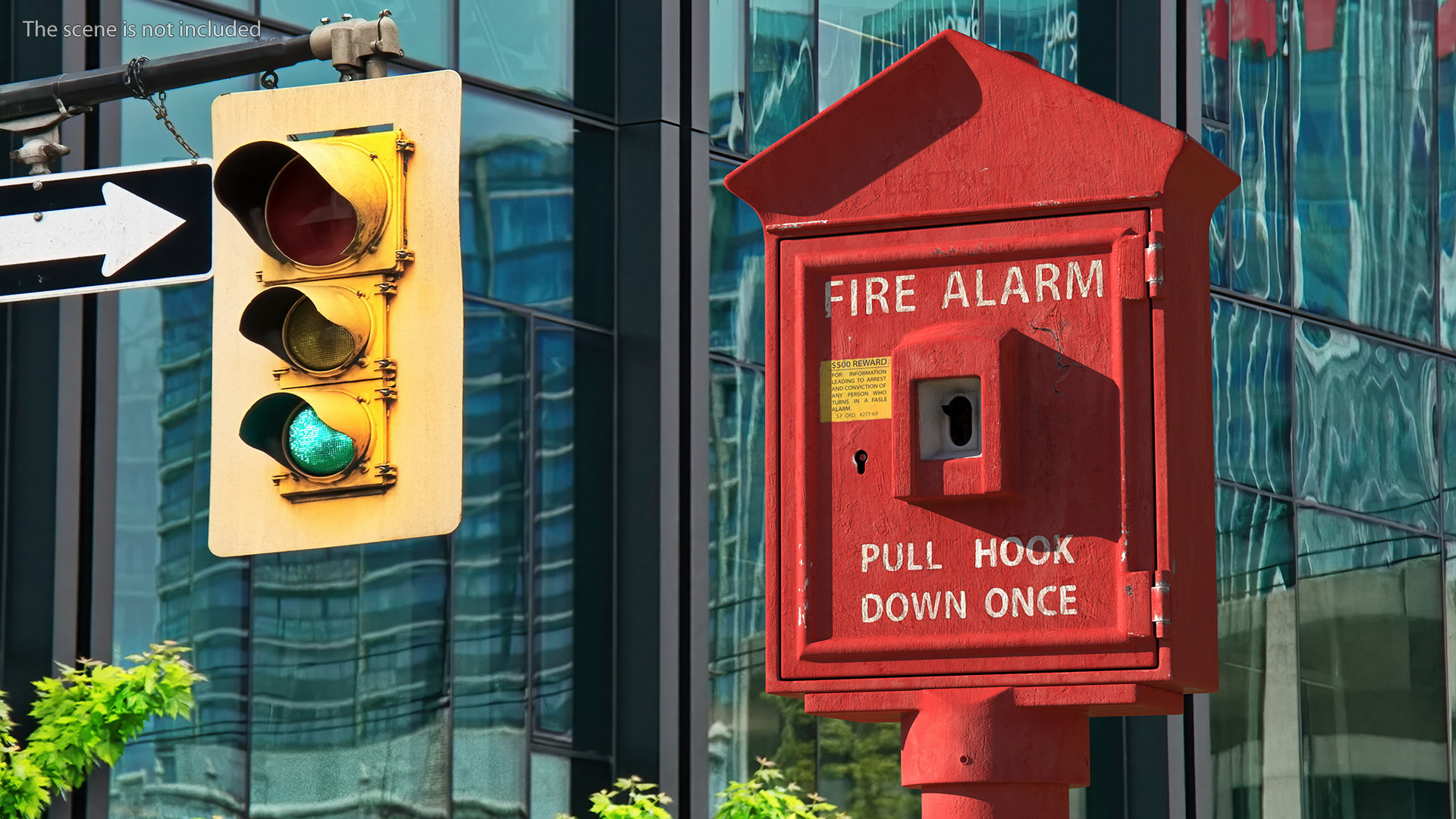 3D model Retro Fire Alarm Call Box Aged