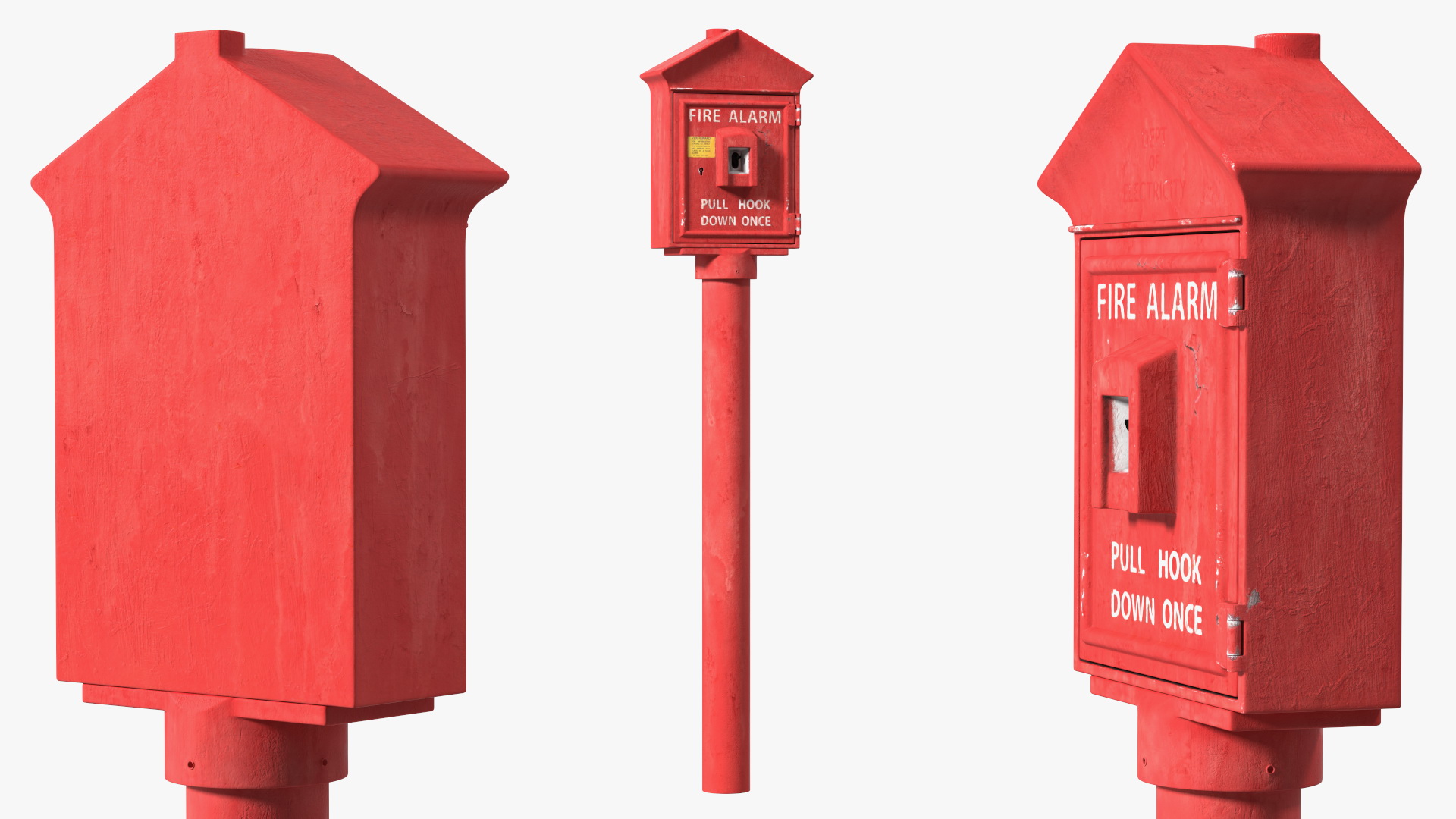 3D model Retro Fire Alarm Call Box Aged