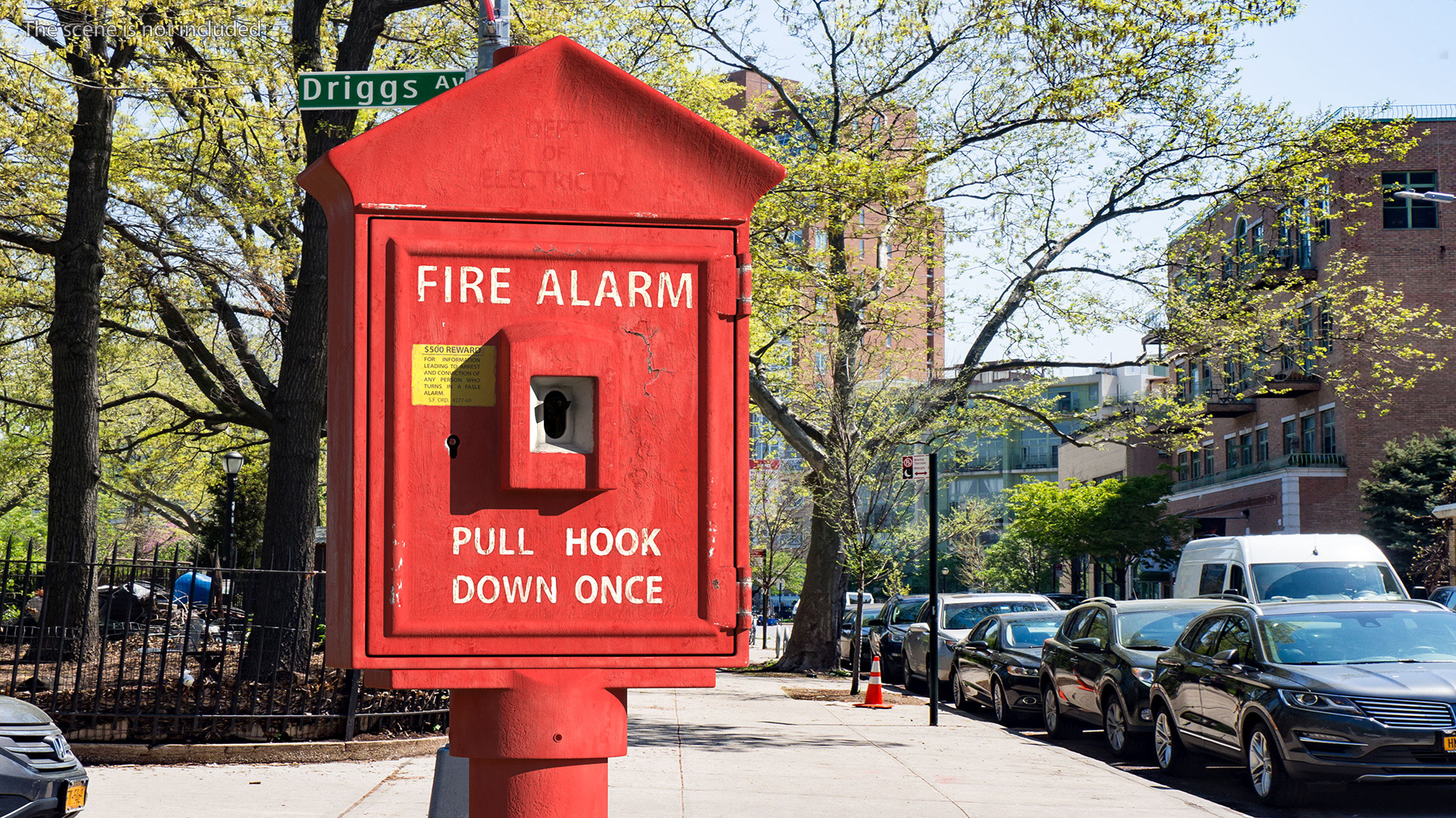 3D model Retro Fire Alarm Call Box Aged