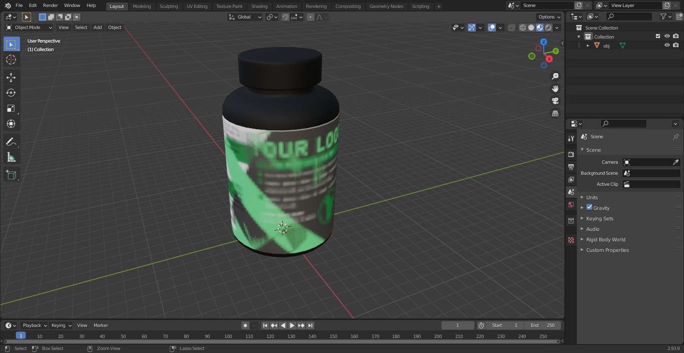 Plastic Jar Mockup Green 3D model