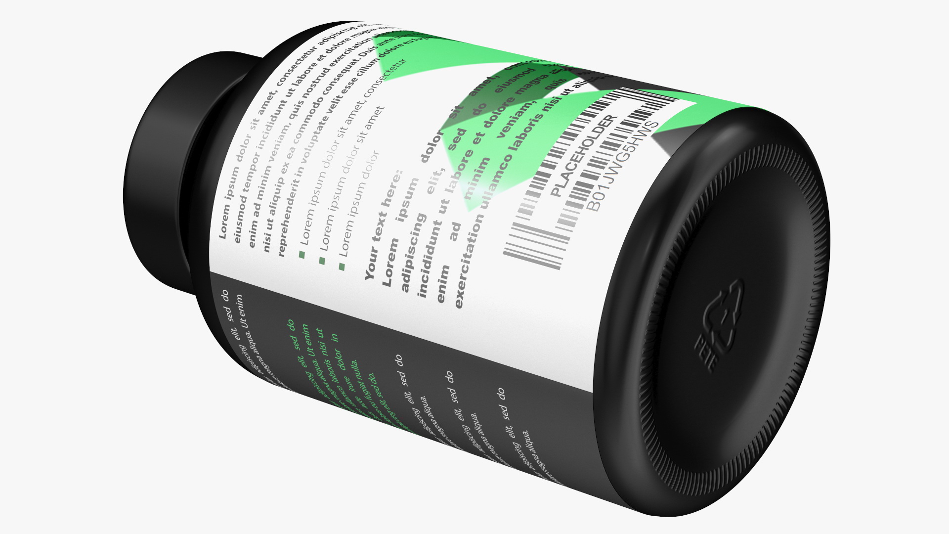 Plastic Jar Mockup Green 3D model