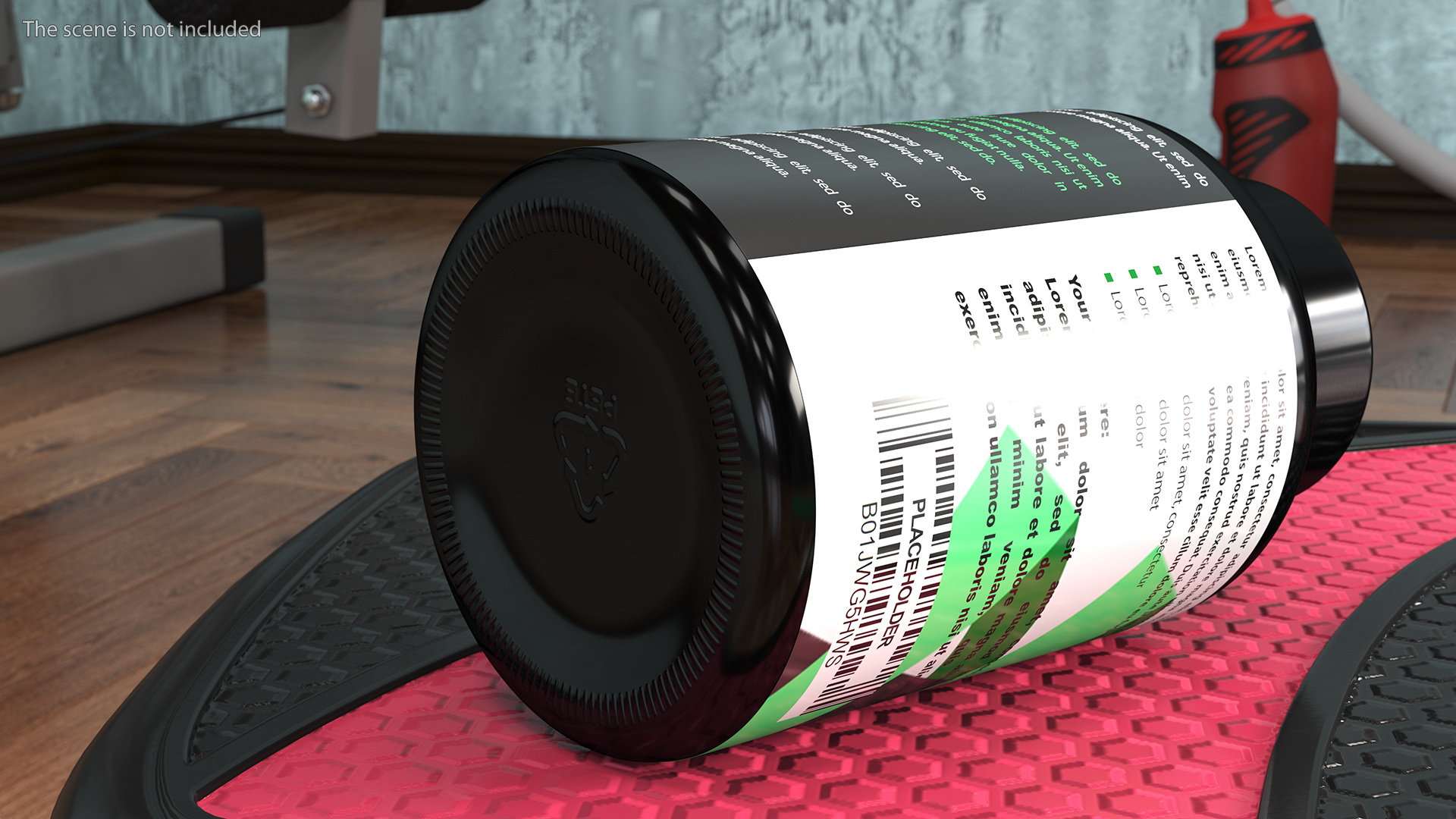 Plastic Jar Mockup Green 3D model