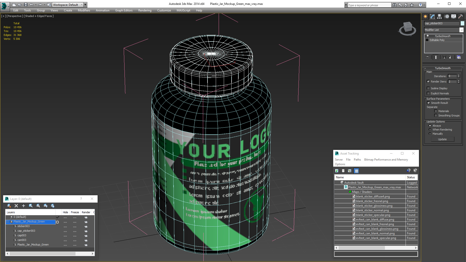 Plastic Jar Mockup Green 3D model