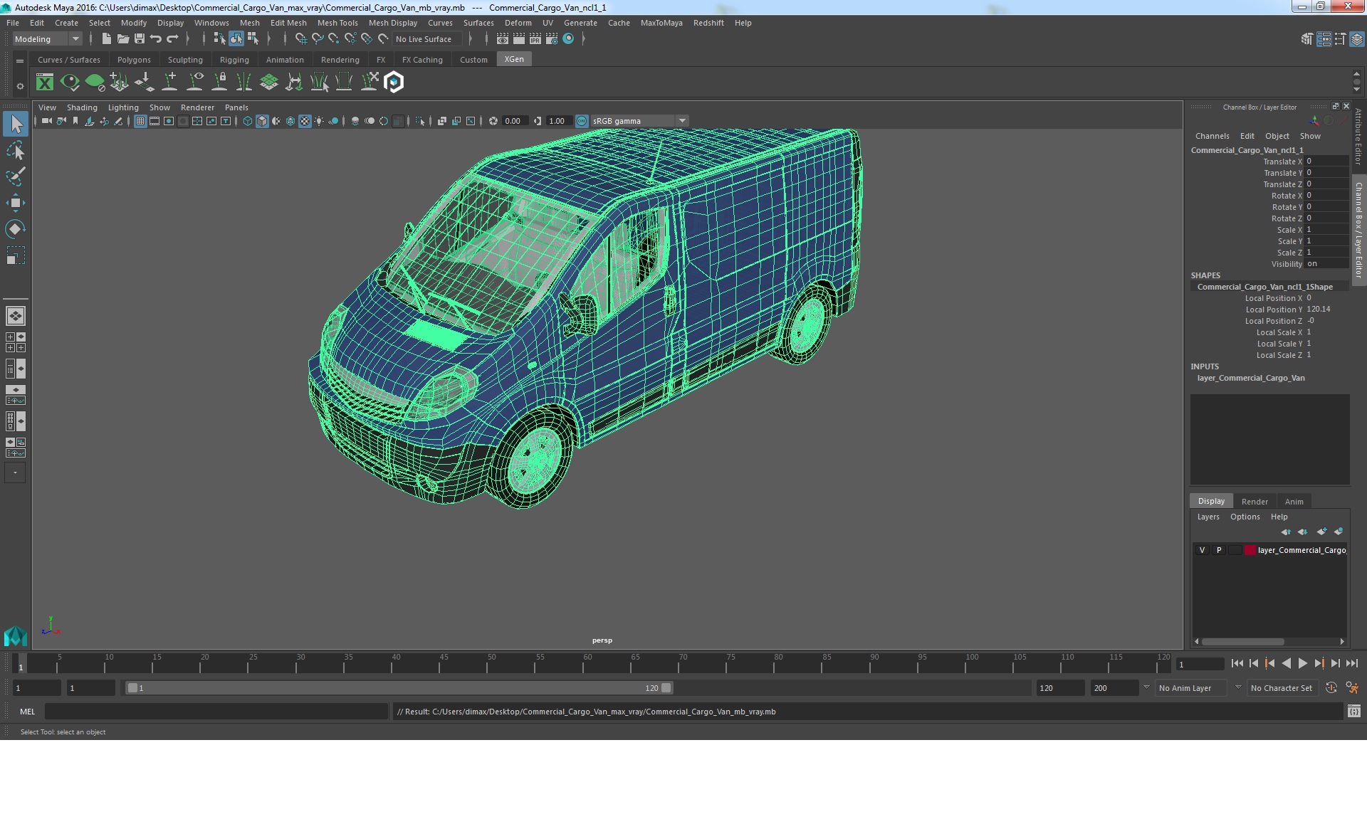 3D model Commercial Cargo Van