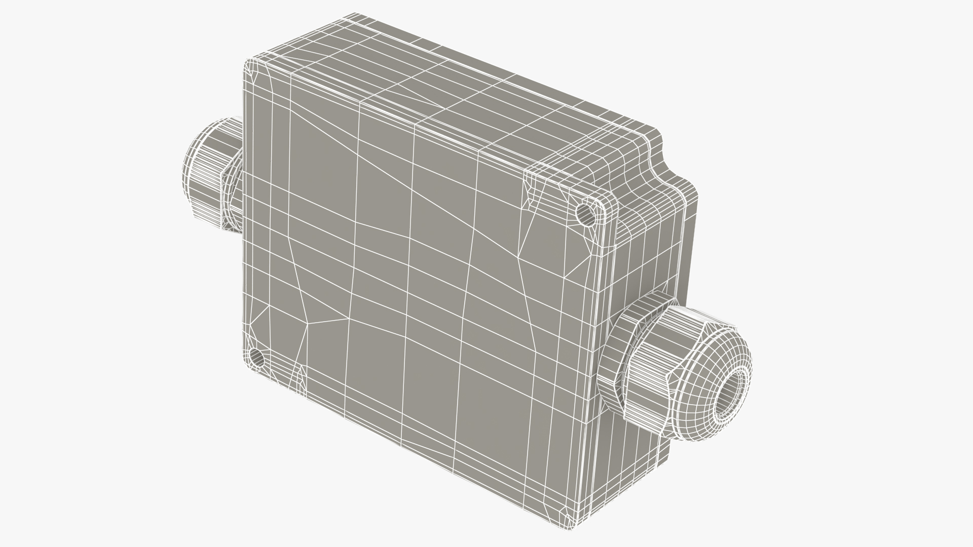 Black Closed Junction Box for 2 Wires 3D