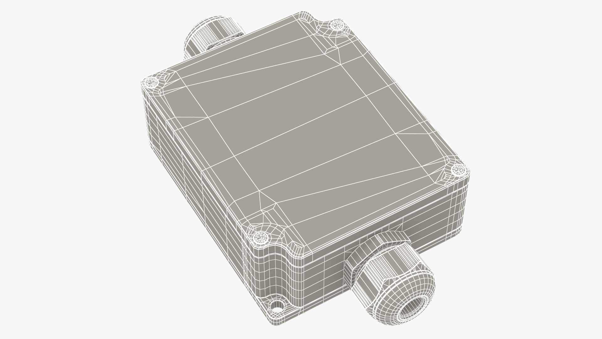 Black Closed Junction Box for 2 Wires 3D