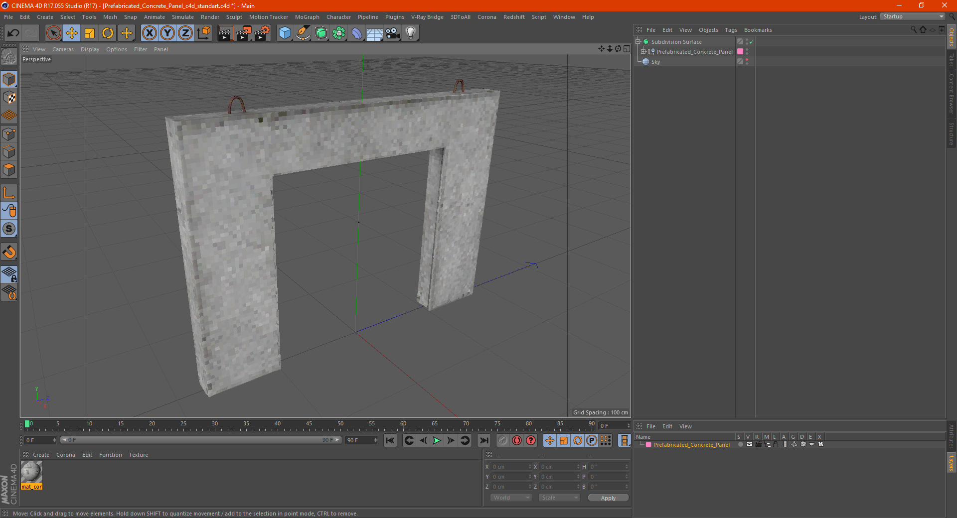 3D Prefabricated Concrete Panel model