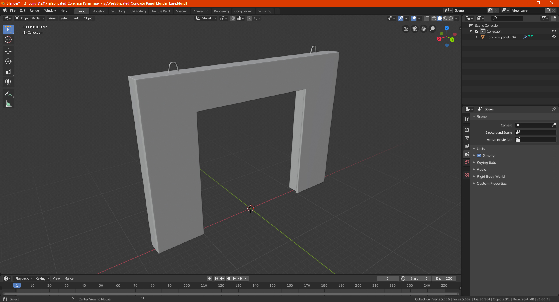 3D Prefabricated Concrete Panel model