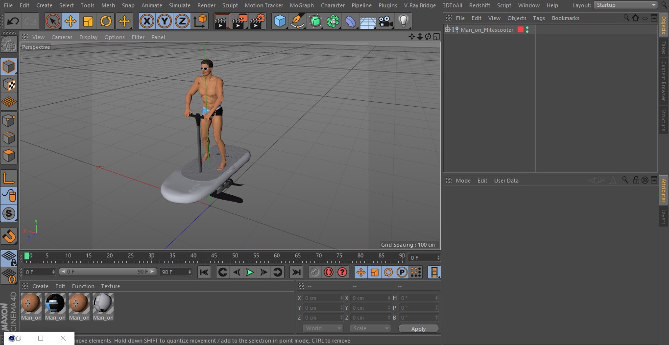 Man on Flitescooter 3D model