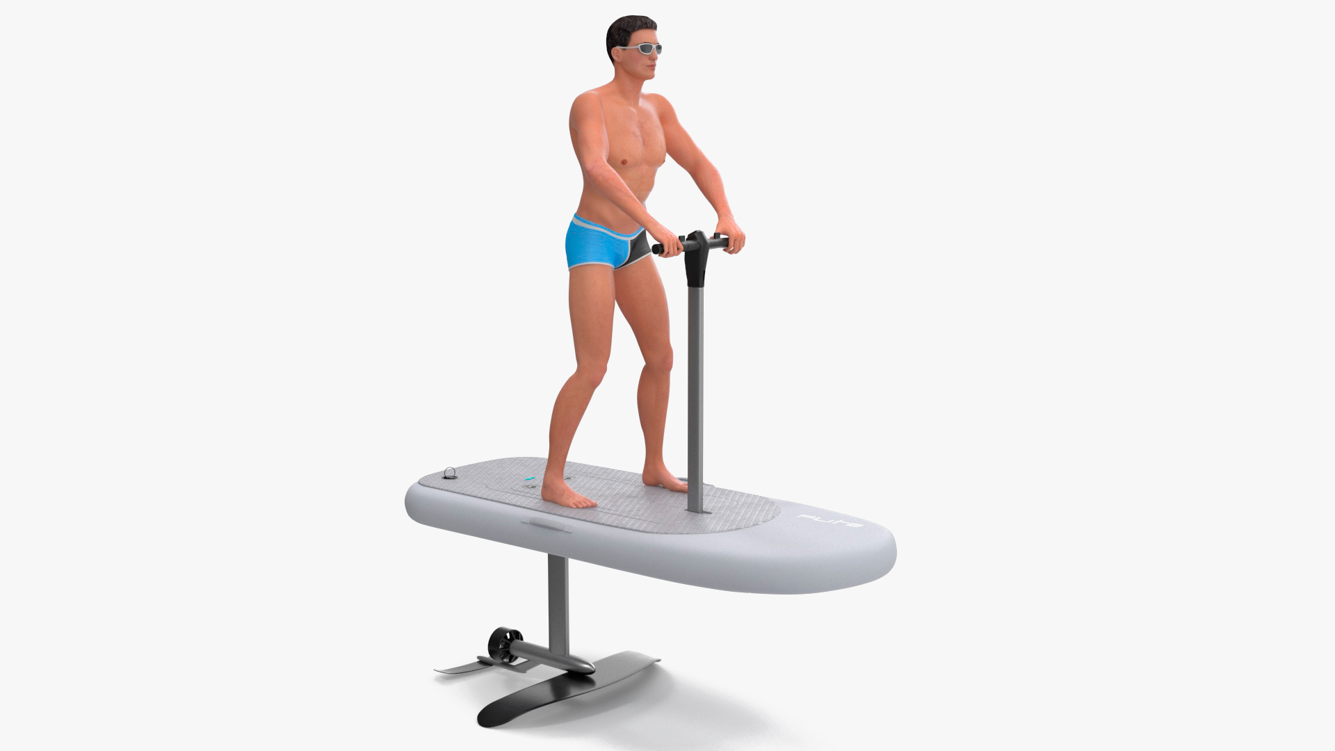 Man on Flitescooter 3D model