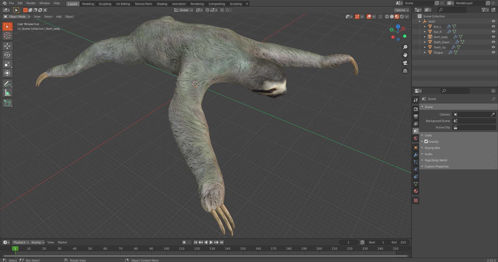 Sloth 3D model