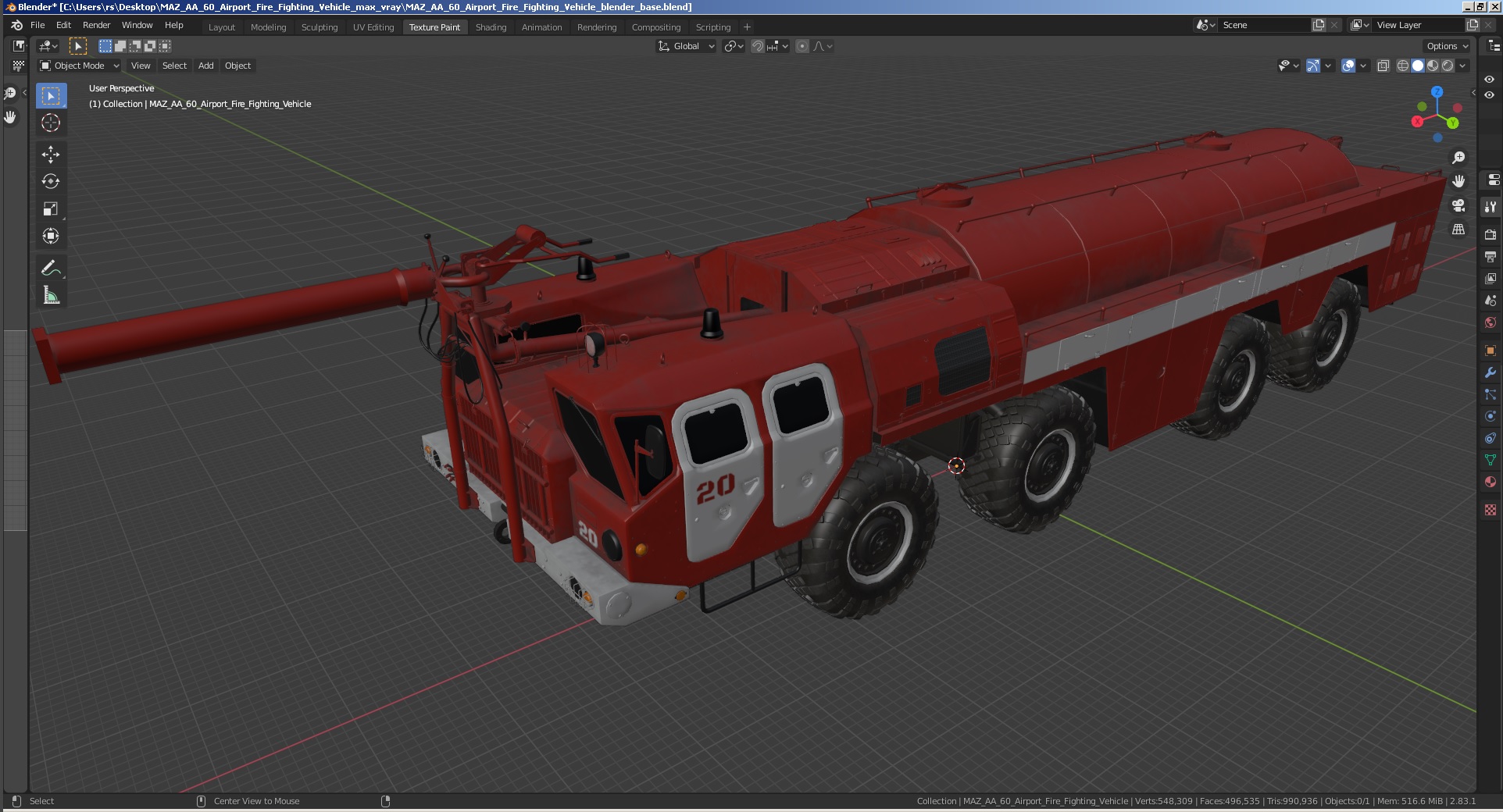 MAZ AA 60 Airport Fire Fighting Vehicle 3D model