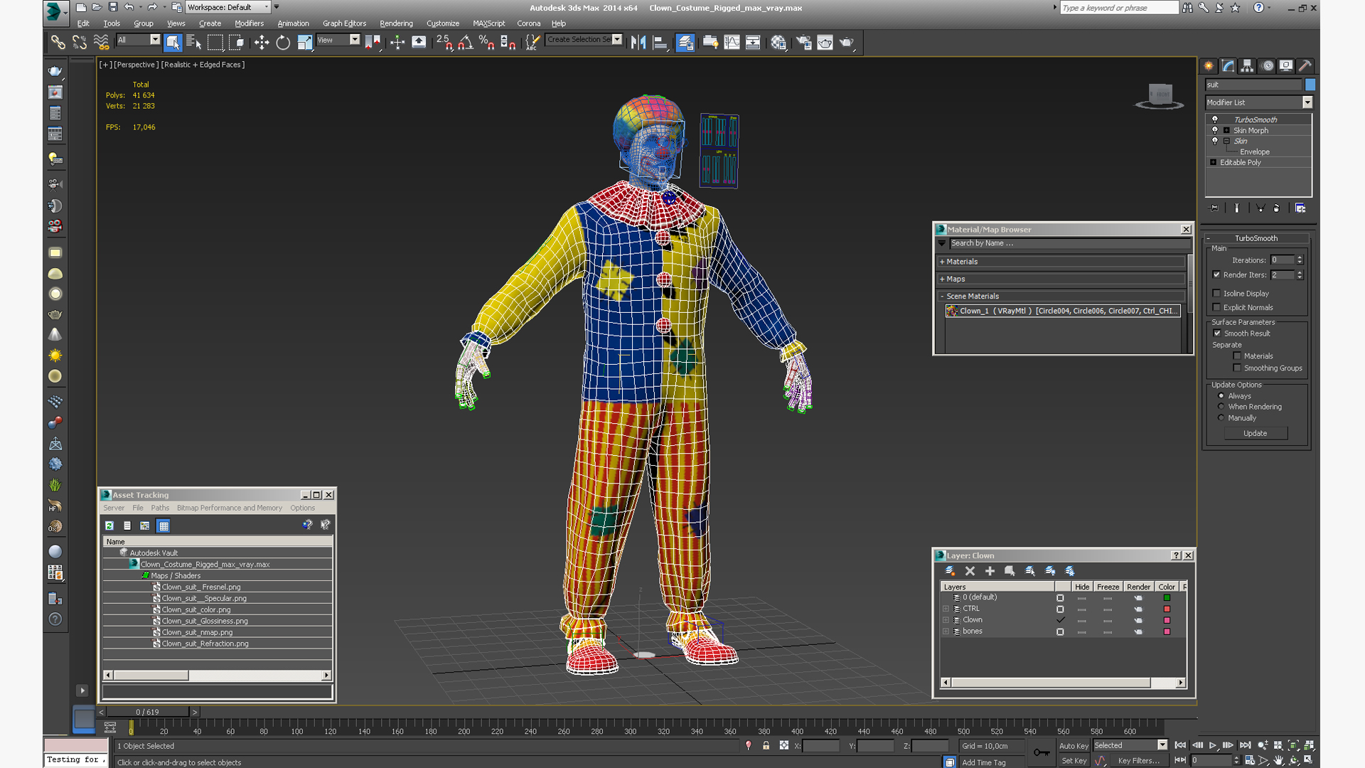 3D model Clown Costume Rigged