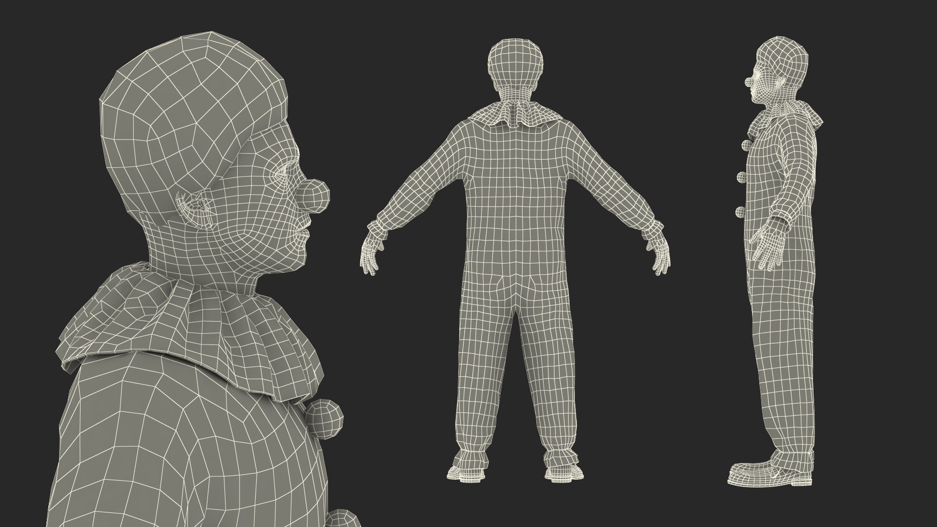 3D model Clown Costume Rigged