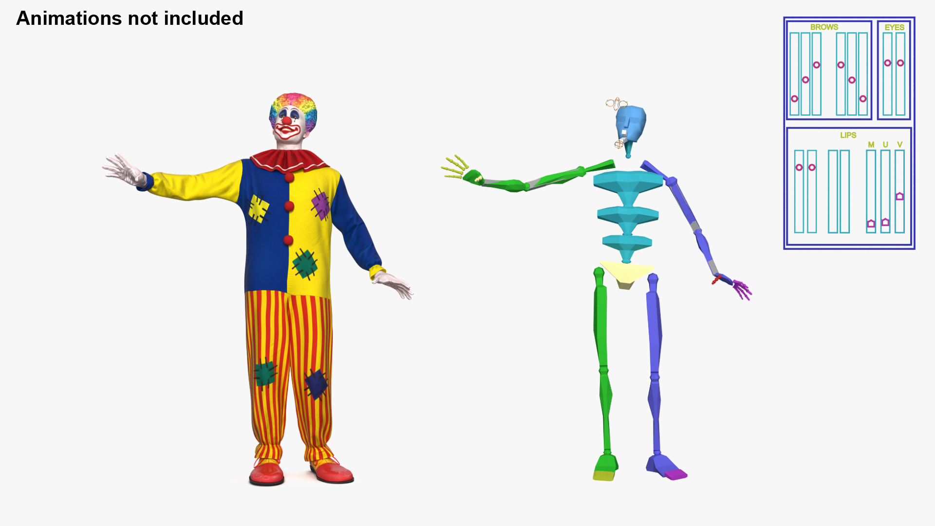 3D model Clown Costume Rigged