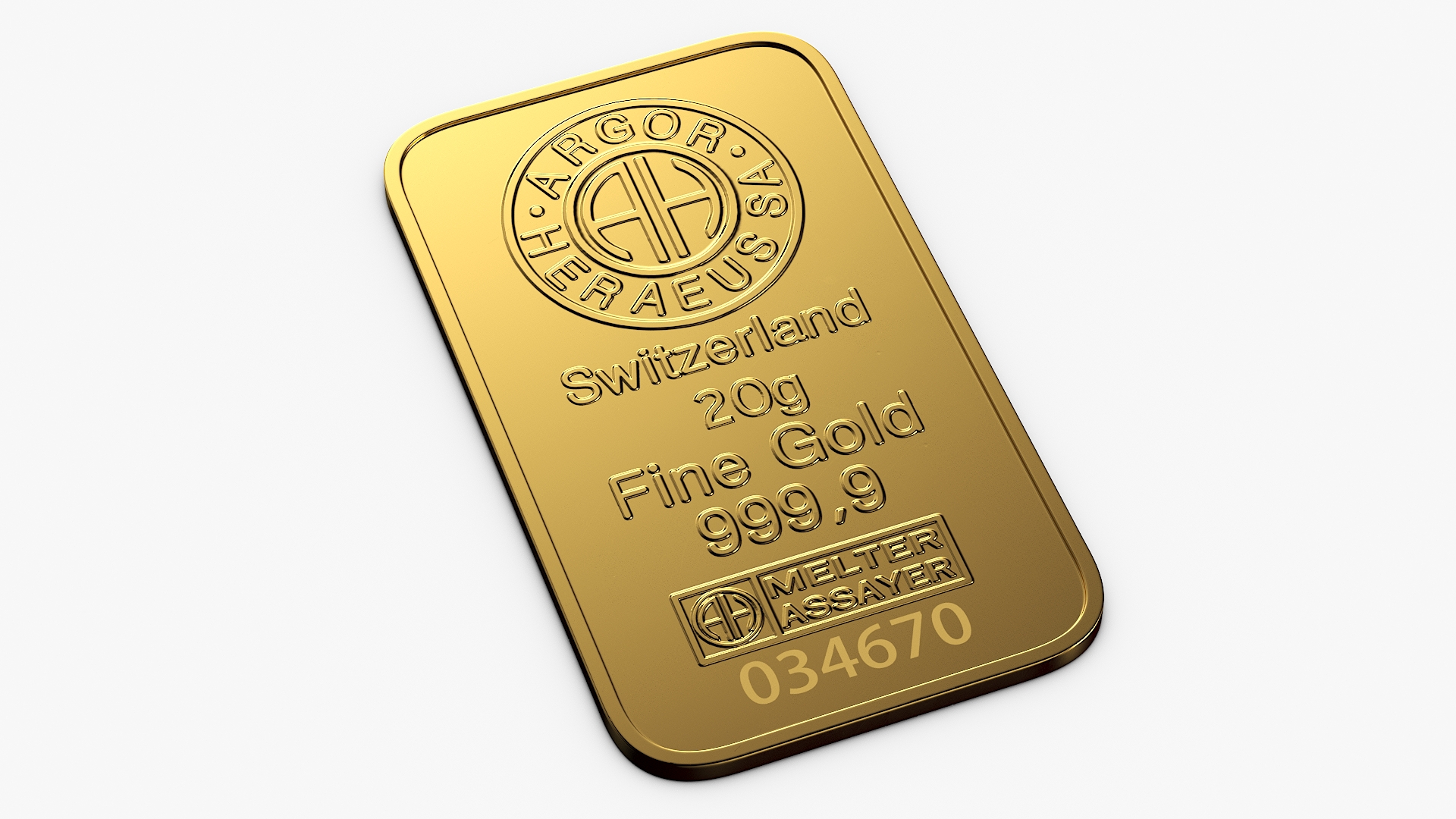 3D model Swiss Gold Bar Ingot