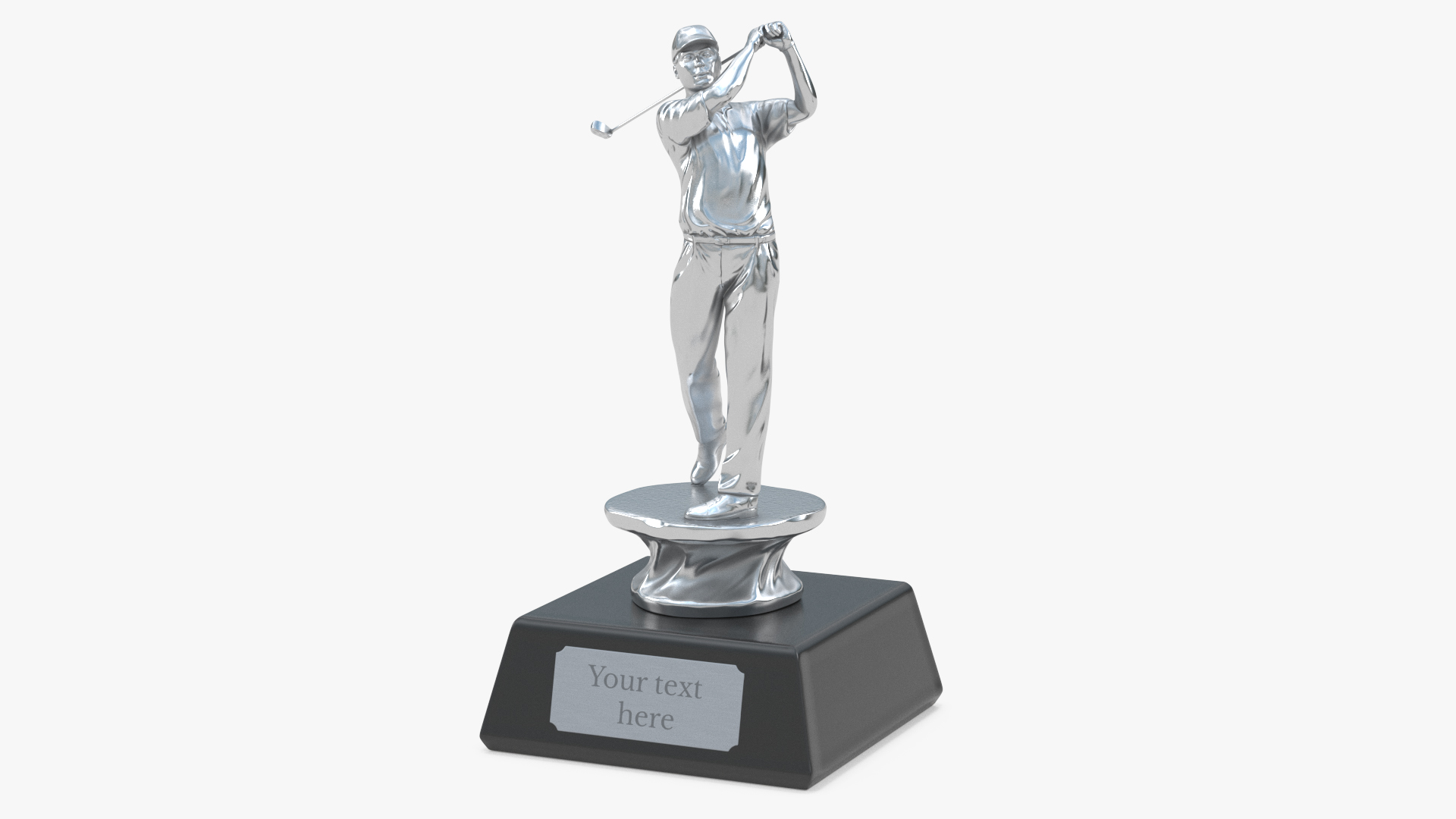 3D Golf Sport Trophy Silver Mockup