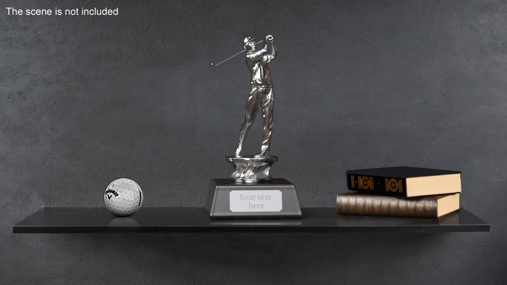 3D Golf Sport Trophy Silver Mockup