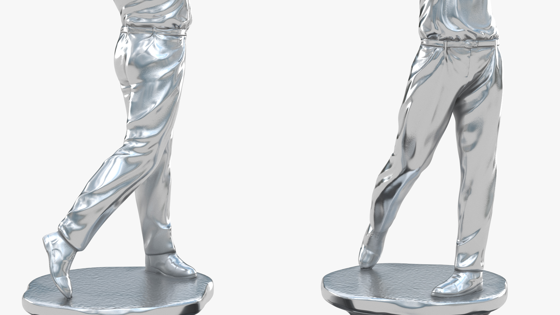 3D Golf Sport Trophy Silver Mockup