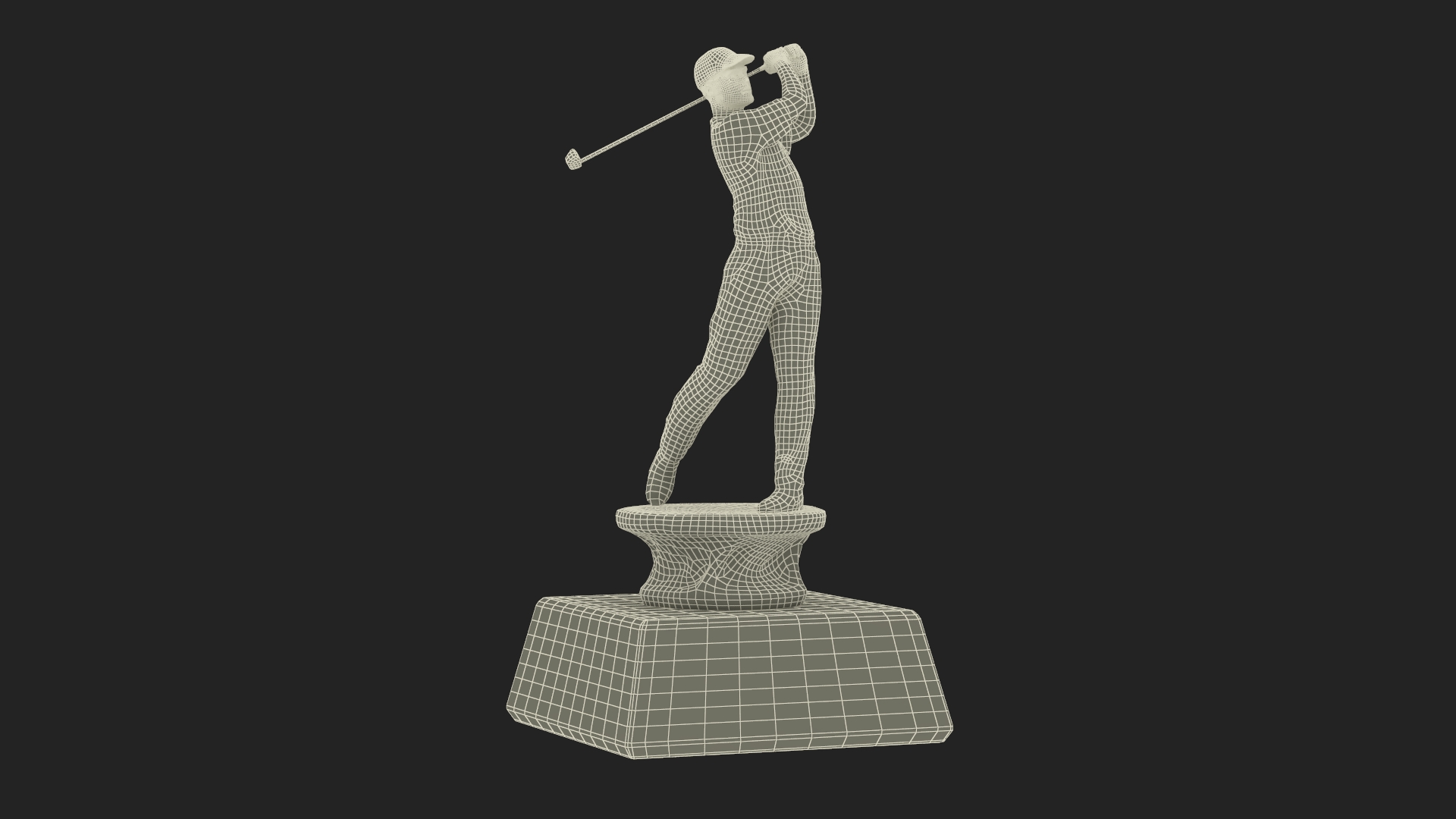 3D Golf Sport Trophy Silver Mockup