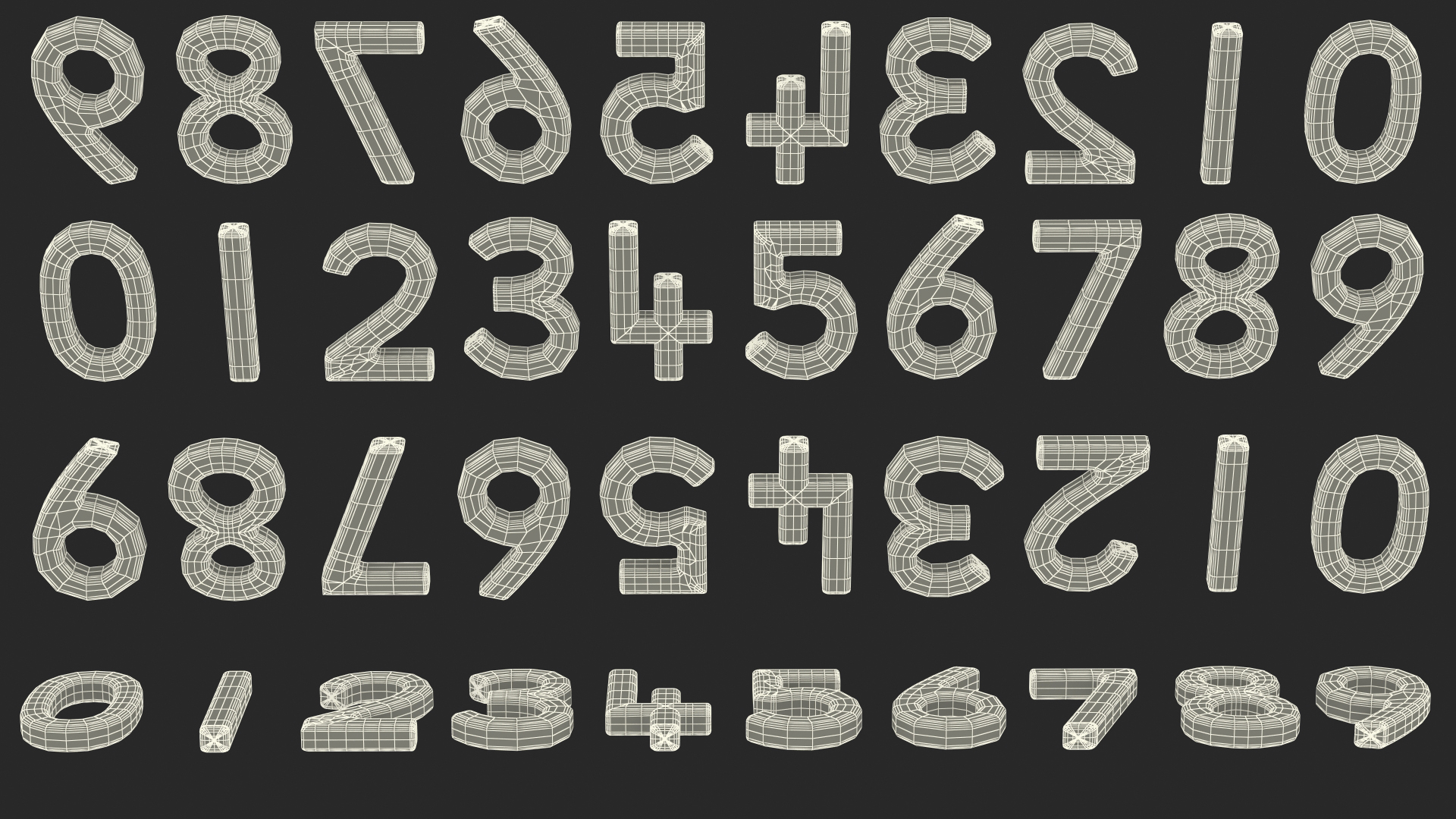 Paper Numbers Set 3D