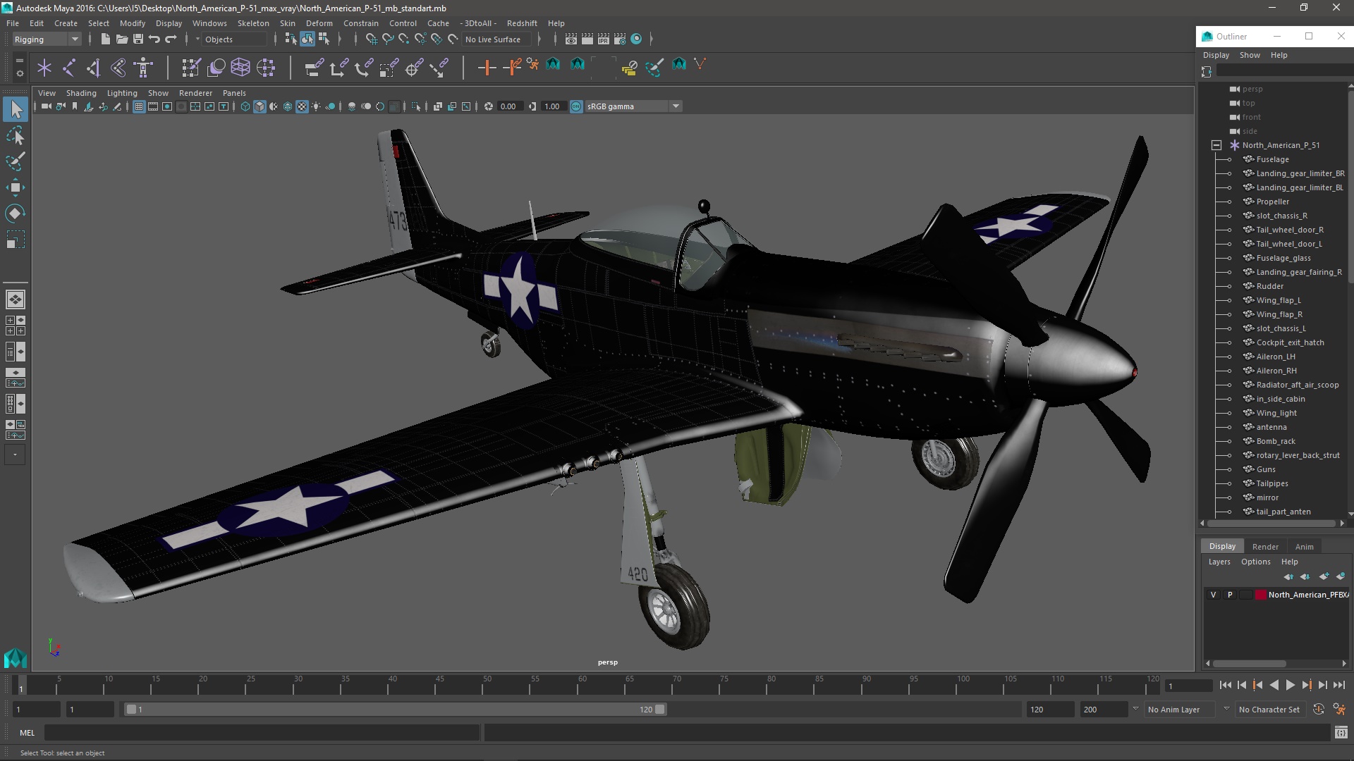 North American P-51 3D model