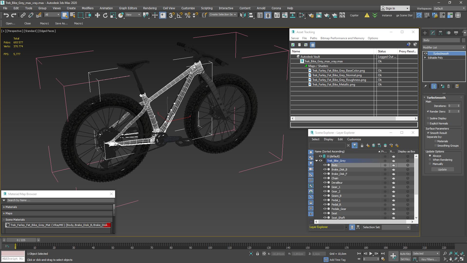 Trek Bike Grey 3D model