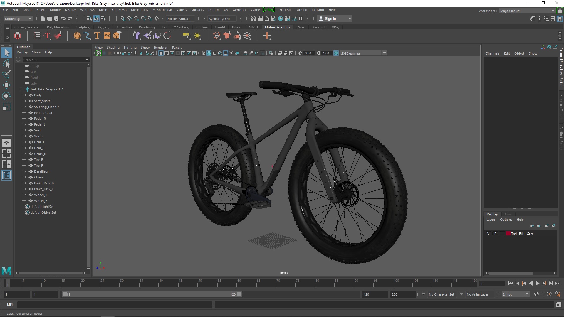 Trek Bike Grey 3D model