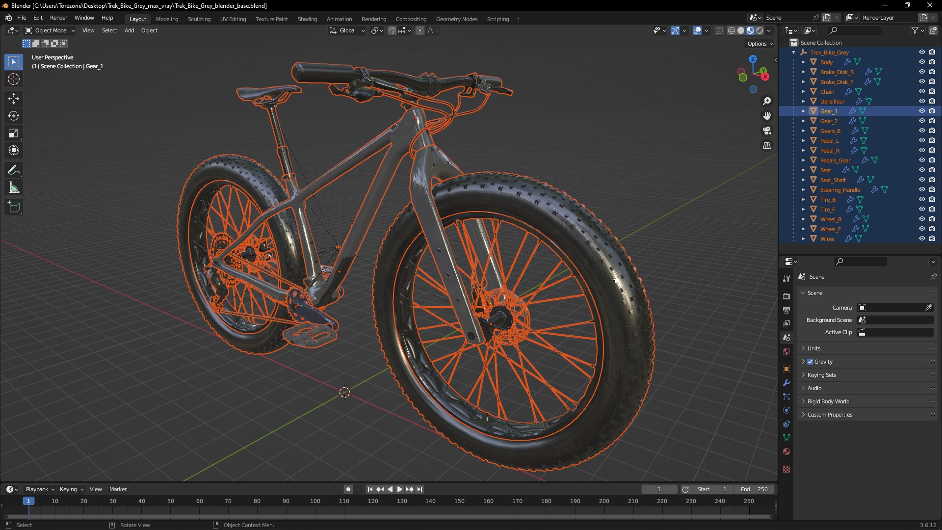 Trek Bike Grey 3D model