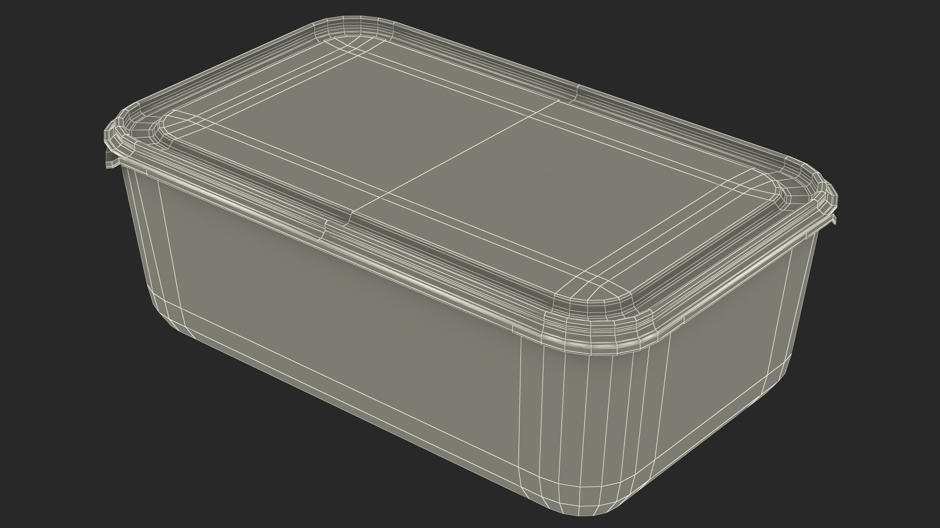 Rectangular Polypropylene Food Container with Lid 3D model