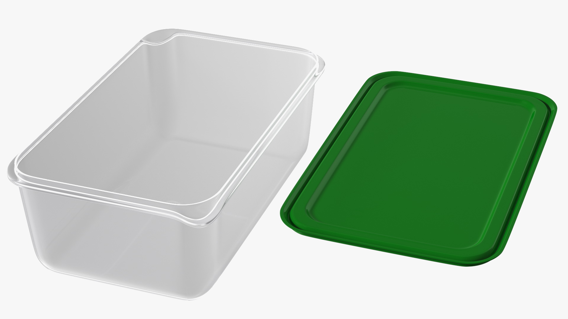 Rectangular Polypropylene Food Container with Lid 3D model