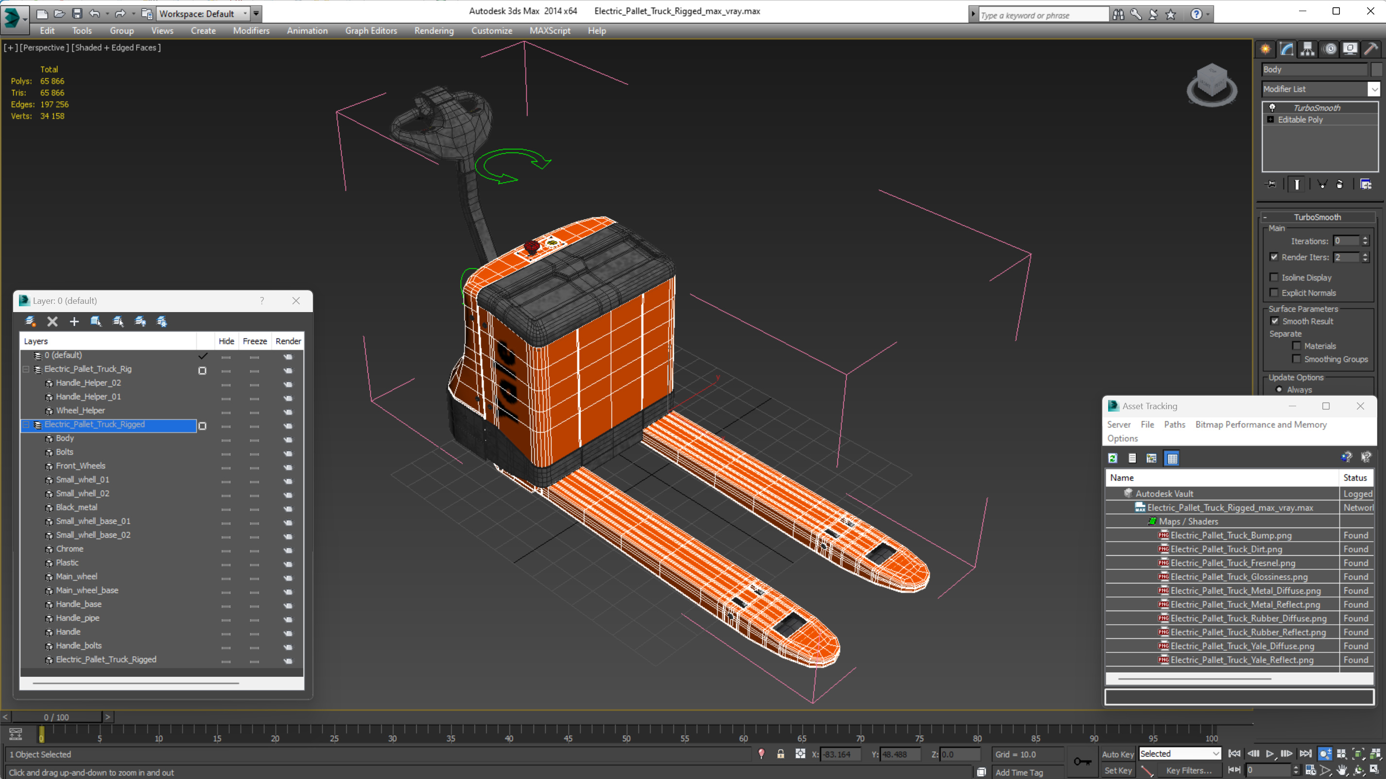 3D Electric Pallet Truck Rigged model