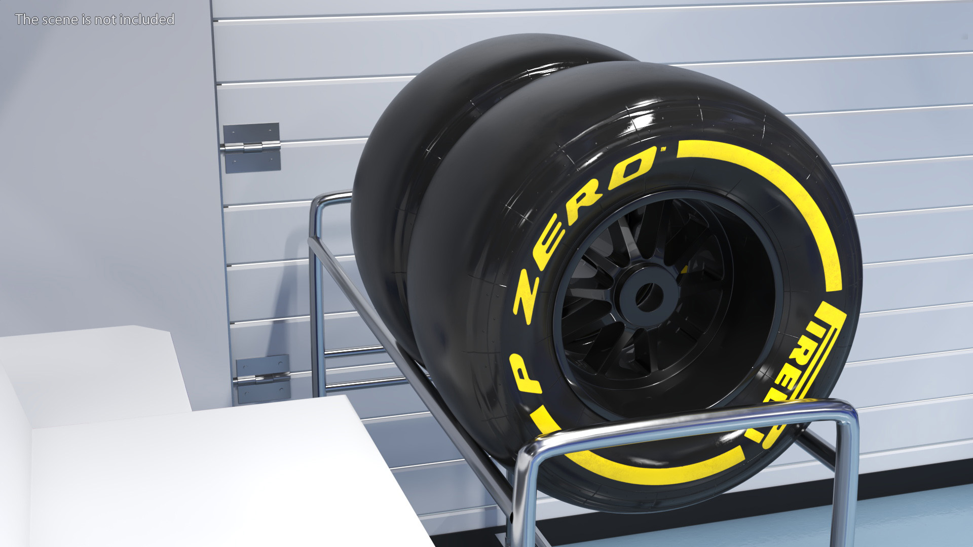 3D model Pit Stop Wheel Cart and Wheels