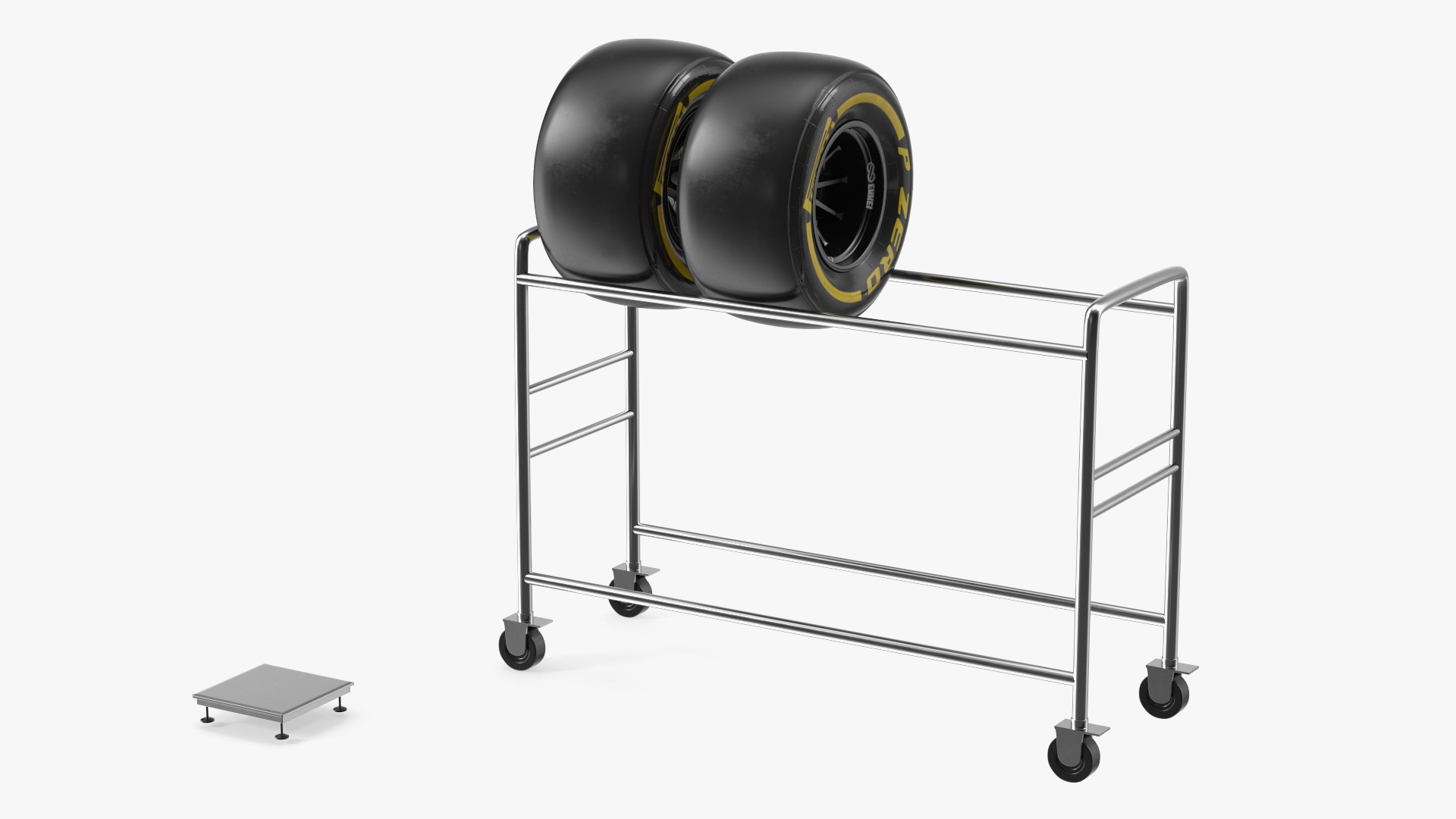 3D model Pit Stop Wheel Cart and Wheels