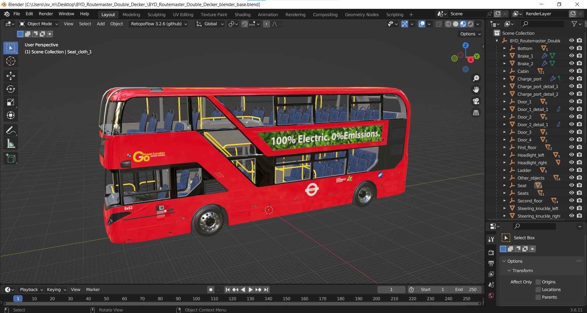 BYD Routemaster Double Decker 3D model